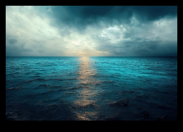 שלווה טורקיז: רוגע ערוץ עם גוונים אוקייניים